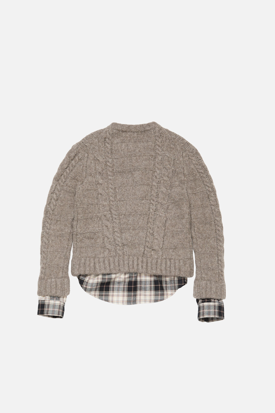 フィットレイヤードカーディガン, ベージュメランジ, 2000x