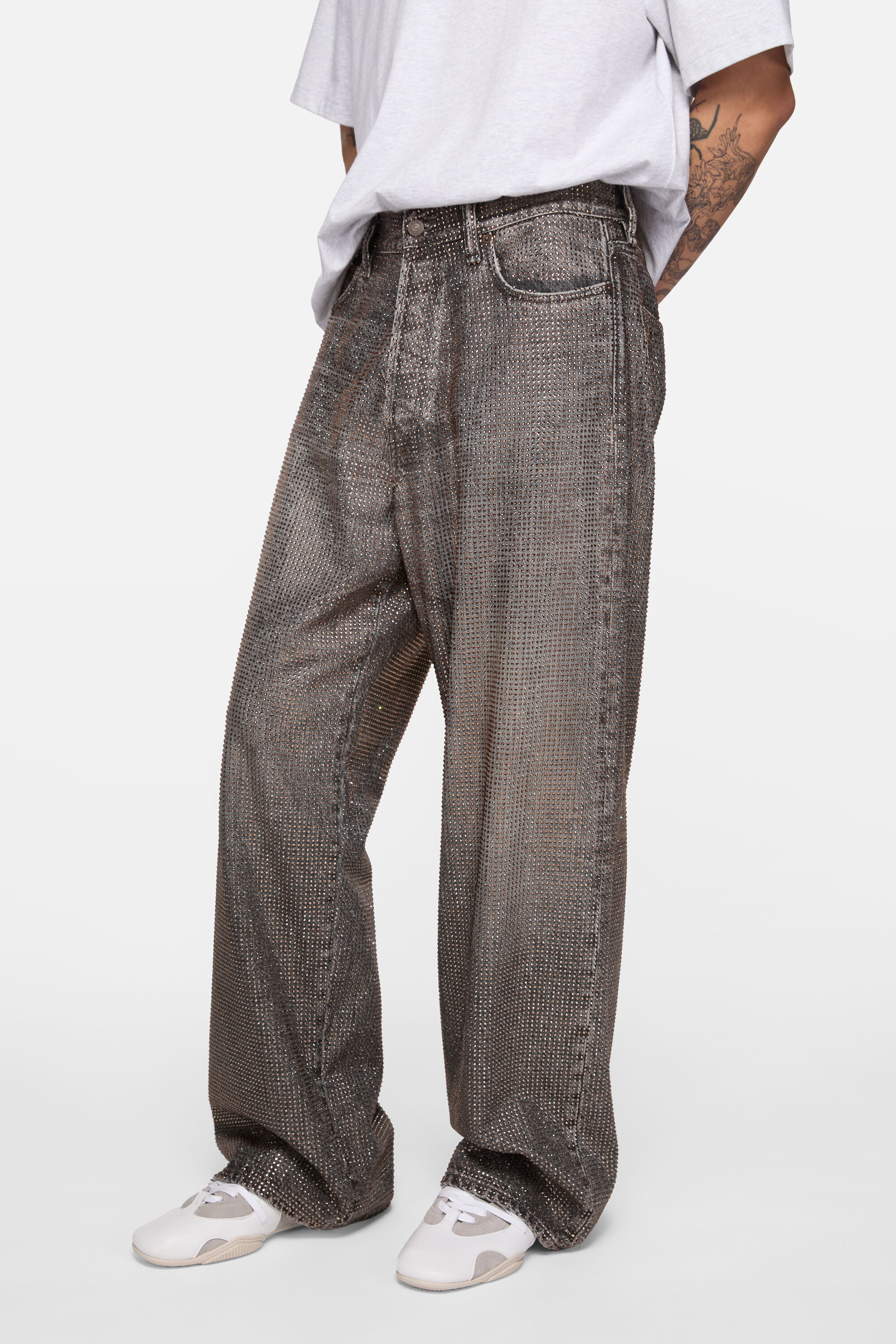 Acne Studios - Loose rhinestone jeans – 1981 - Washed Black