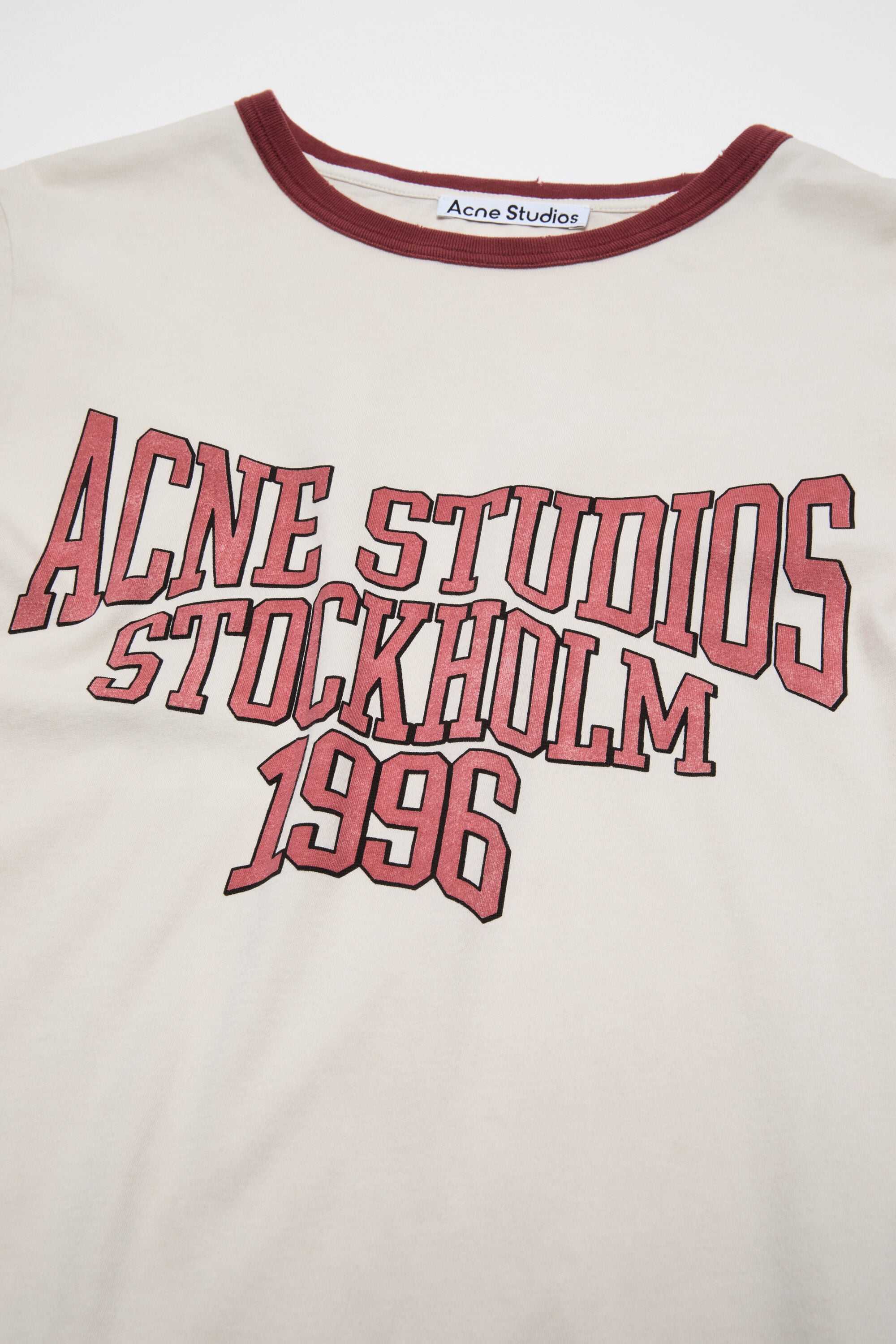 acne studious 14aw マーカー シャツ Acne Studios - Graphic t-shirt - Off white/burgundy