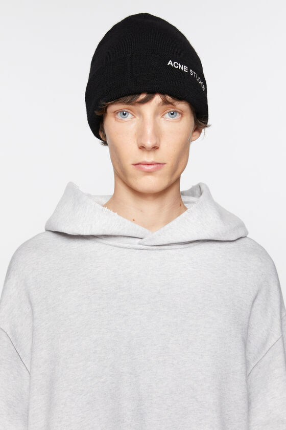 Acne Studios - Beanie mit Logo - Schwarz
