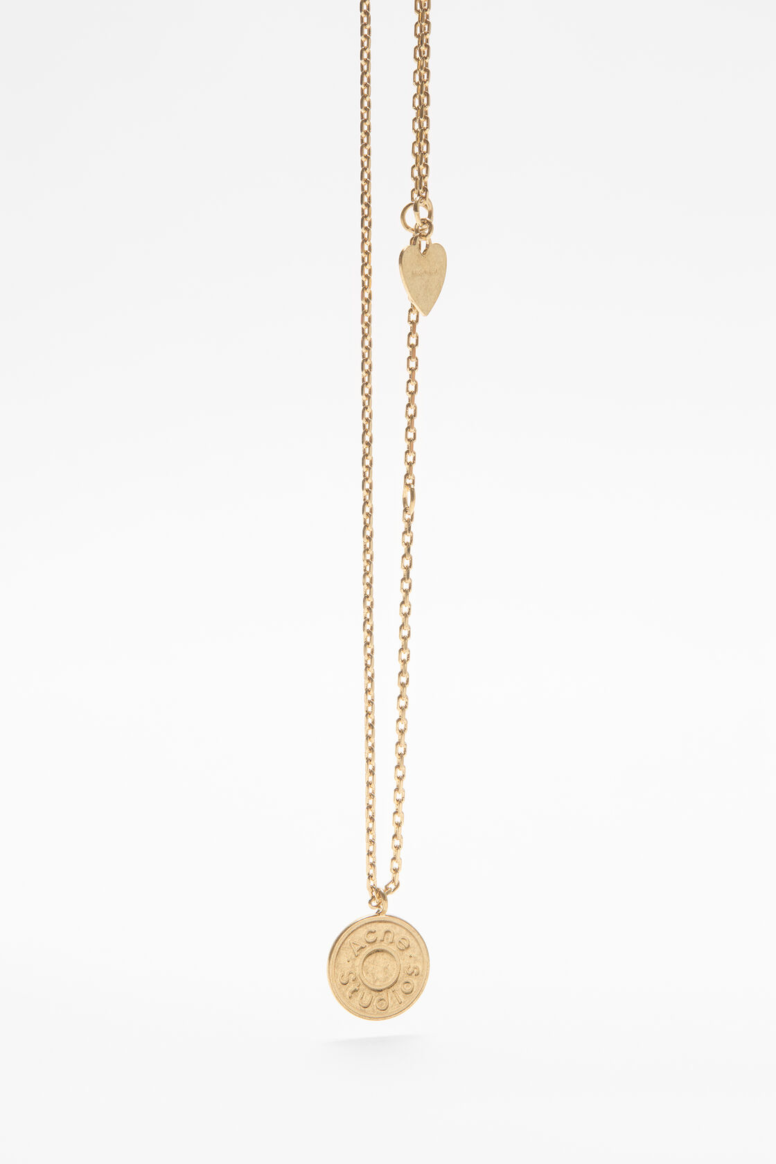Rivet charm necklace, Semi matt gold, 2000x