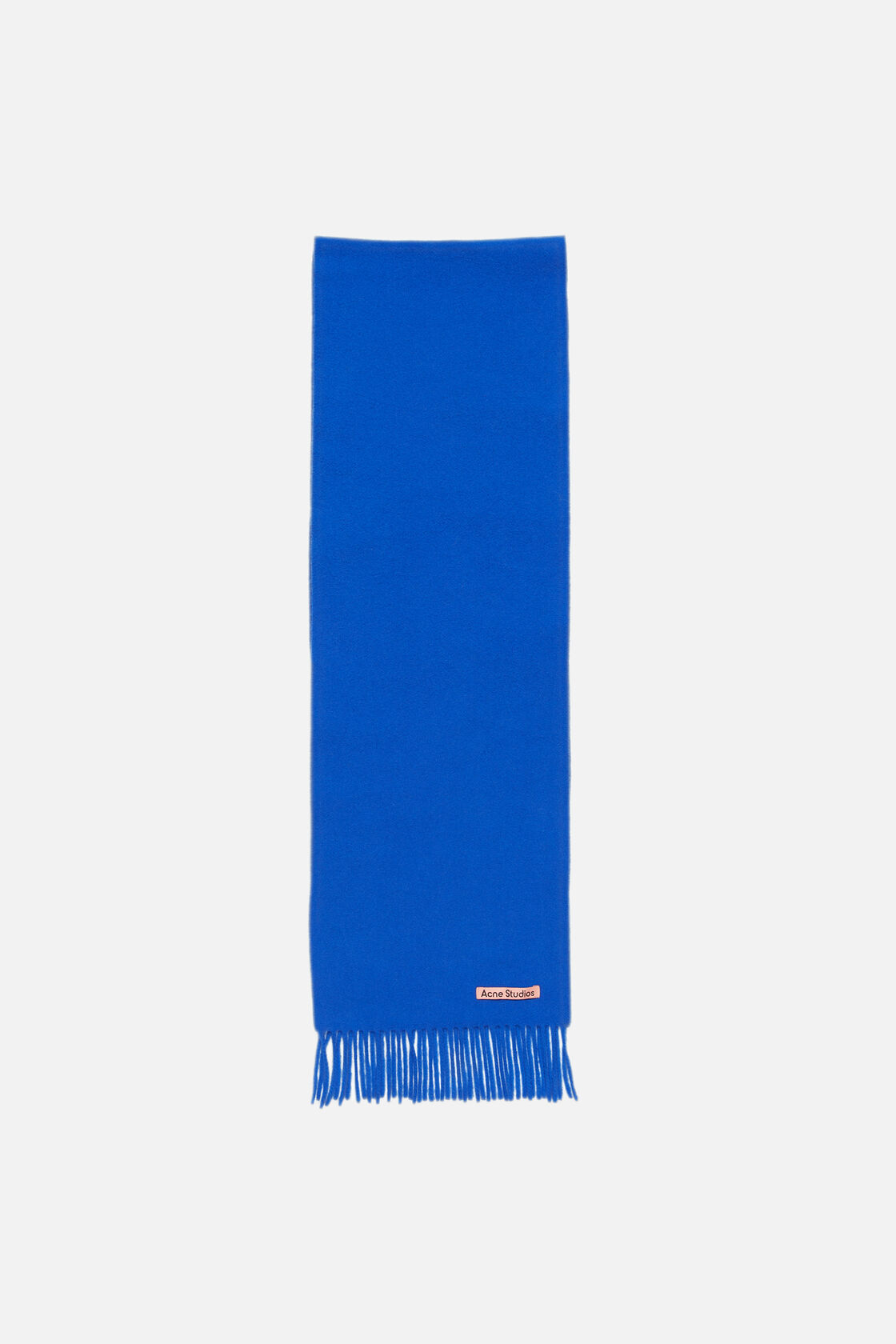 Fringe wool scarf - skinny, Royal blue, 2000x
