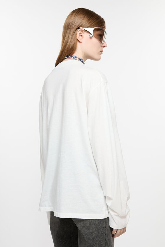 Long sleeve logo t-shirt - Relaxed fit, White, 2000x