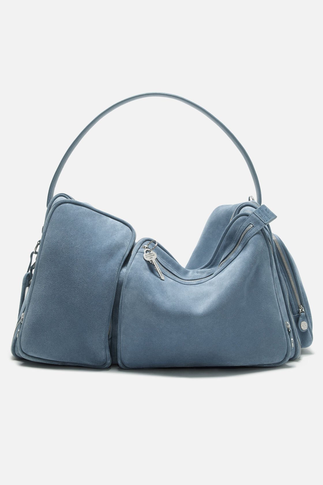 Camero Hotel Suede Shoulder Bag, Denim Blue, 2000x