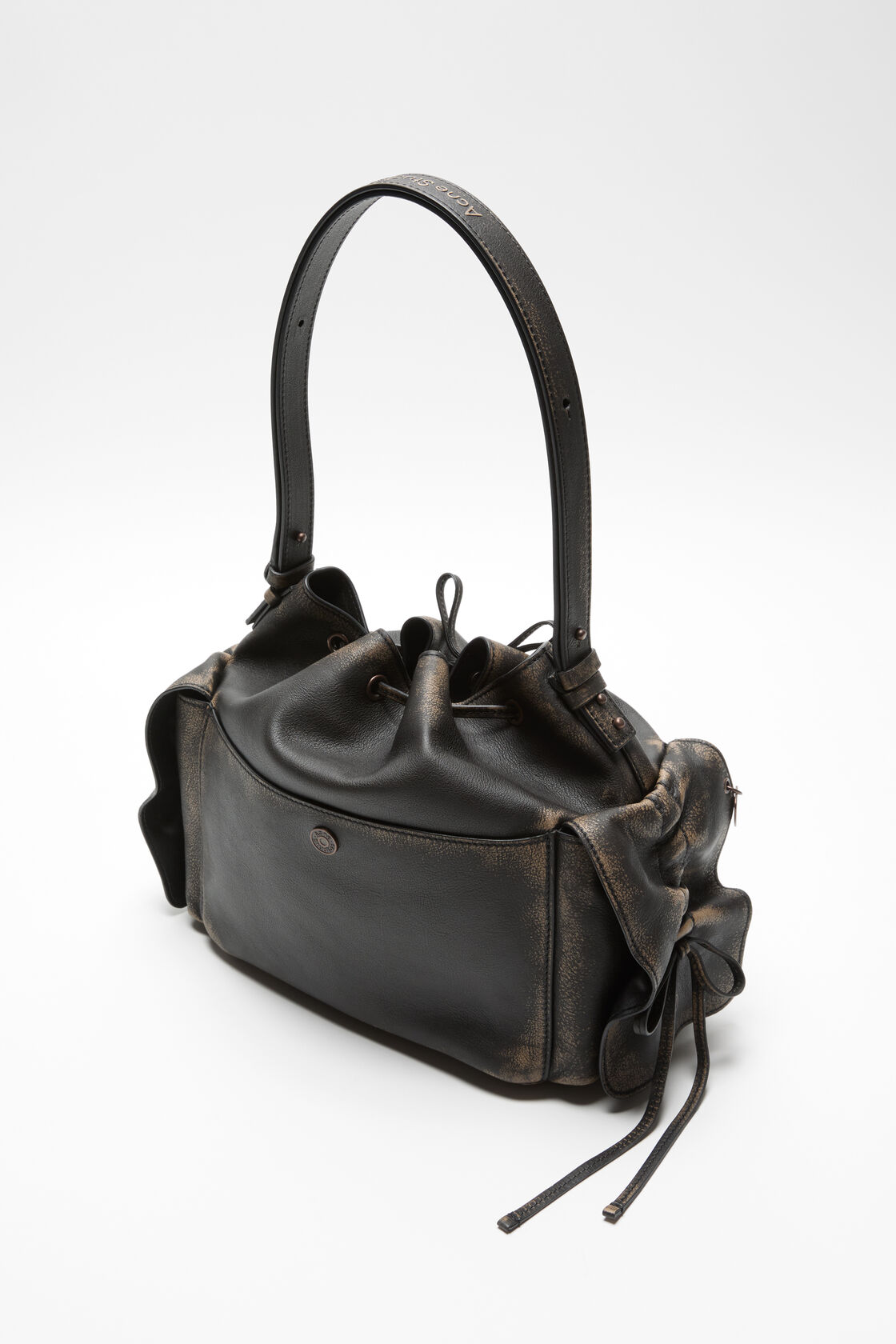 Multipocket bucket bag, Dark brown/beige, 2000x