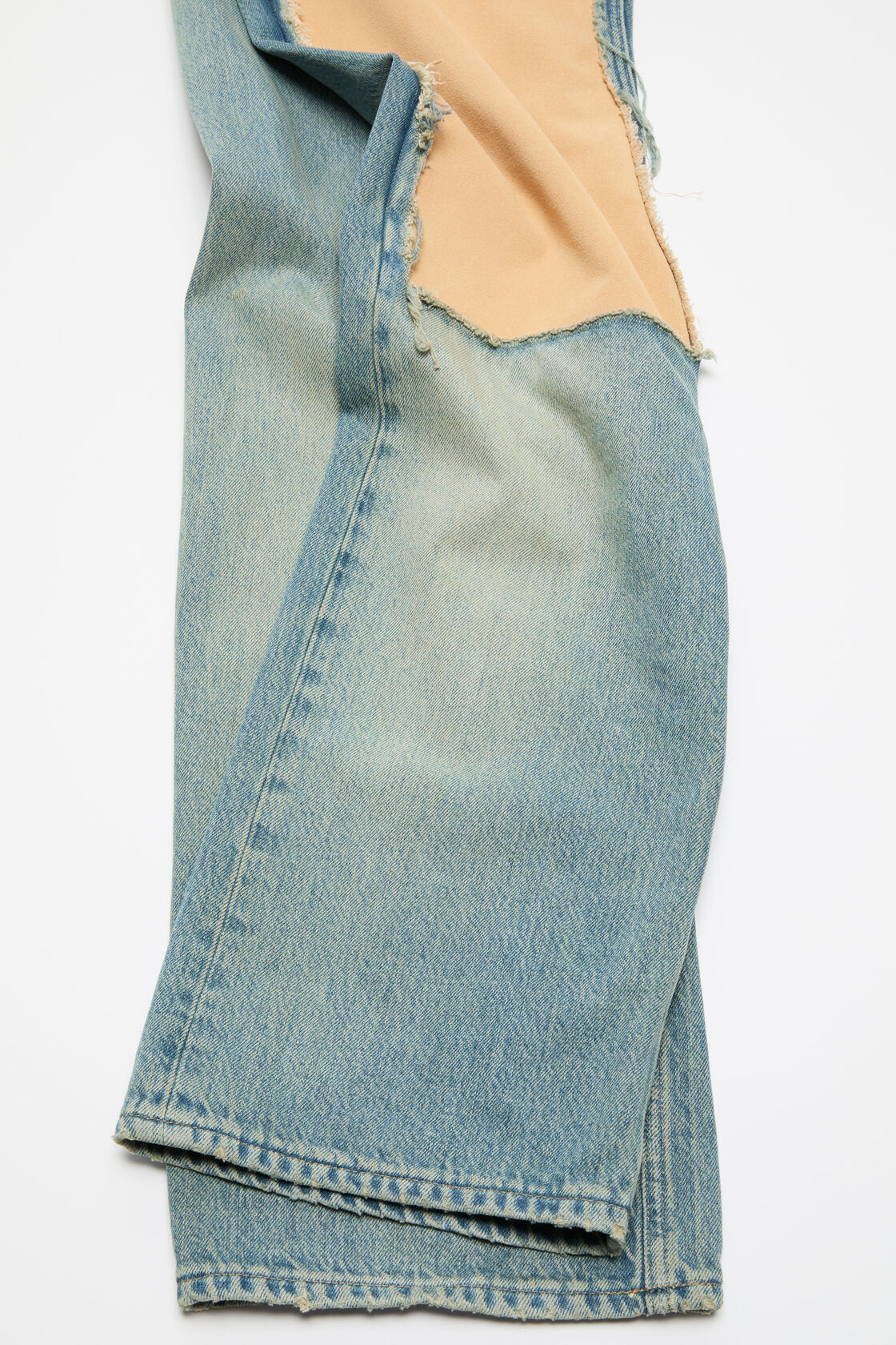 Suede Panel Jeans, Light blue, 2000x