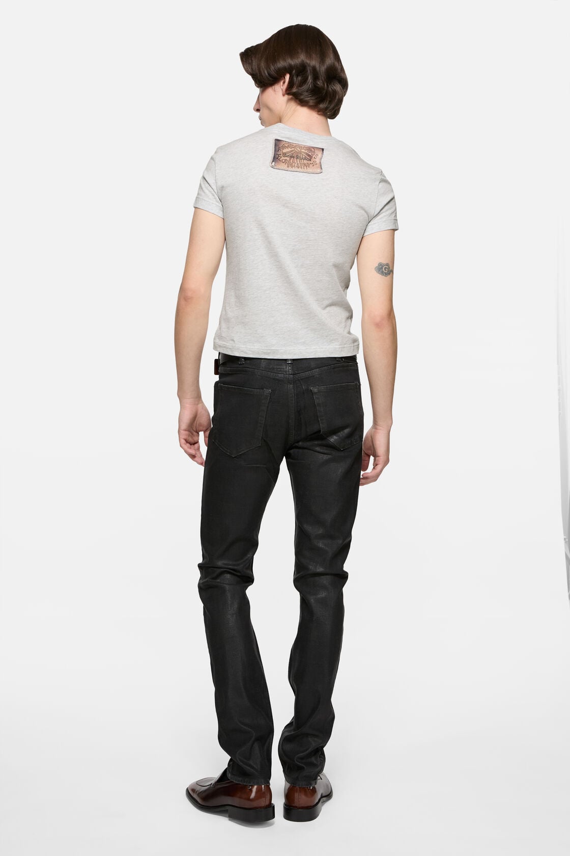 Fitted graphic t-shirt, Grey Melange, 2000x