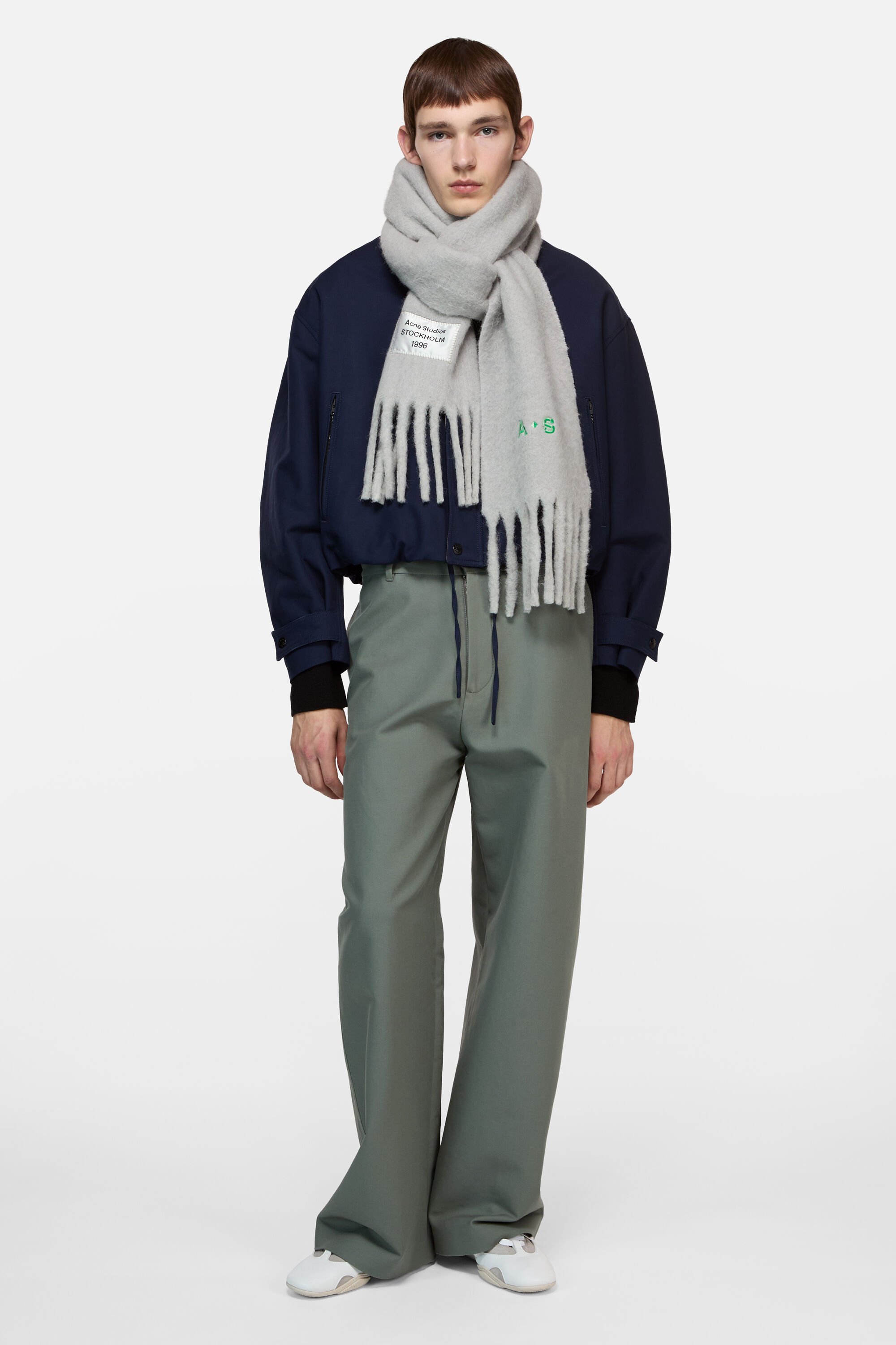 Acne Studios - Bicolour Alpaca Scarf - Grey/light grey
