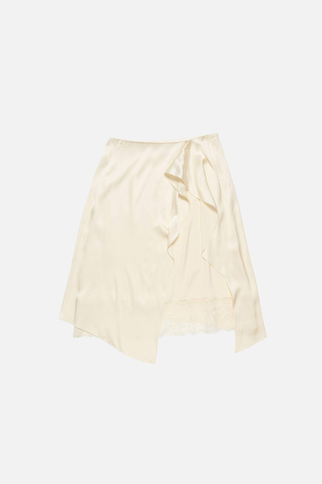 Layered satin skirt, Cream white, 2000x