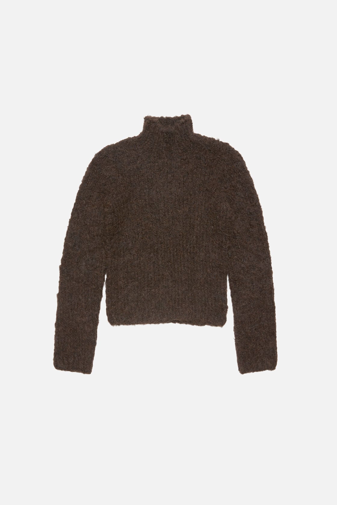 Hand-knit alpaca sweater, Dark brown, 2000x