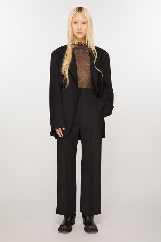 Wool Blend Tailored Trousers in Black - Women | Burberry® Official