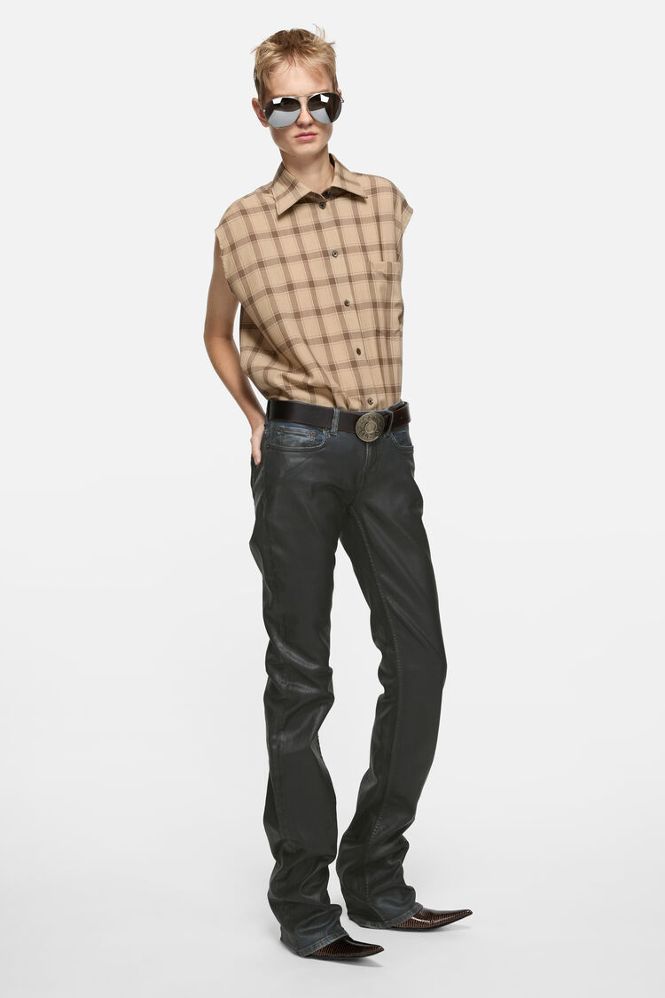 Acne Studios 2013F Charcoal Leather Roots, Black