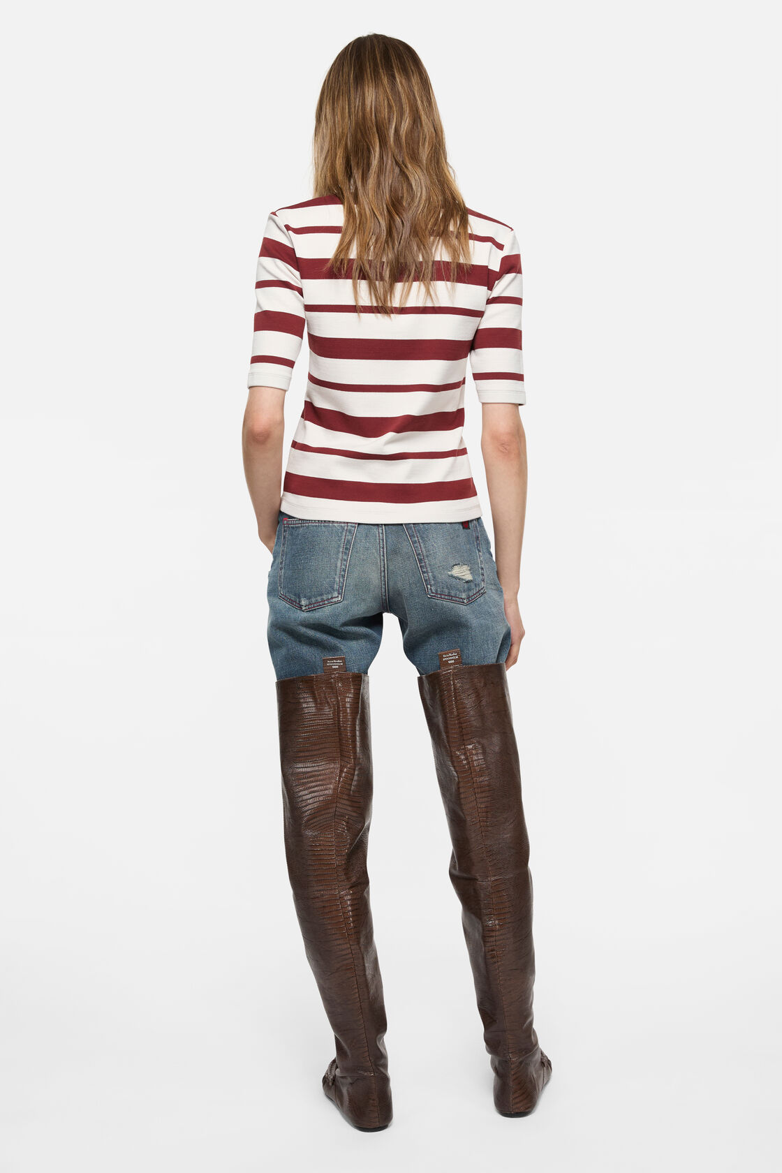 Polo with sailor stripes, Red/ecru, 2000x