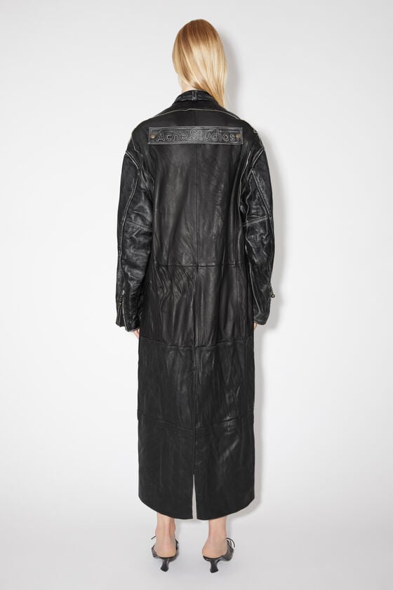 Acne Studios - ロングレザーコート - ブラック