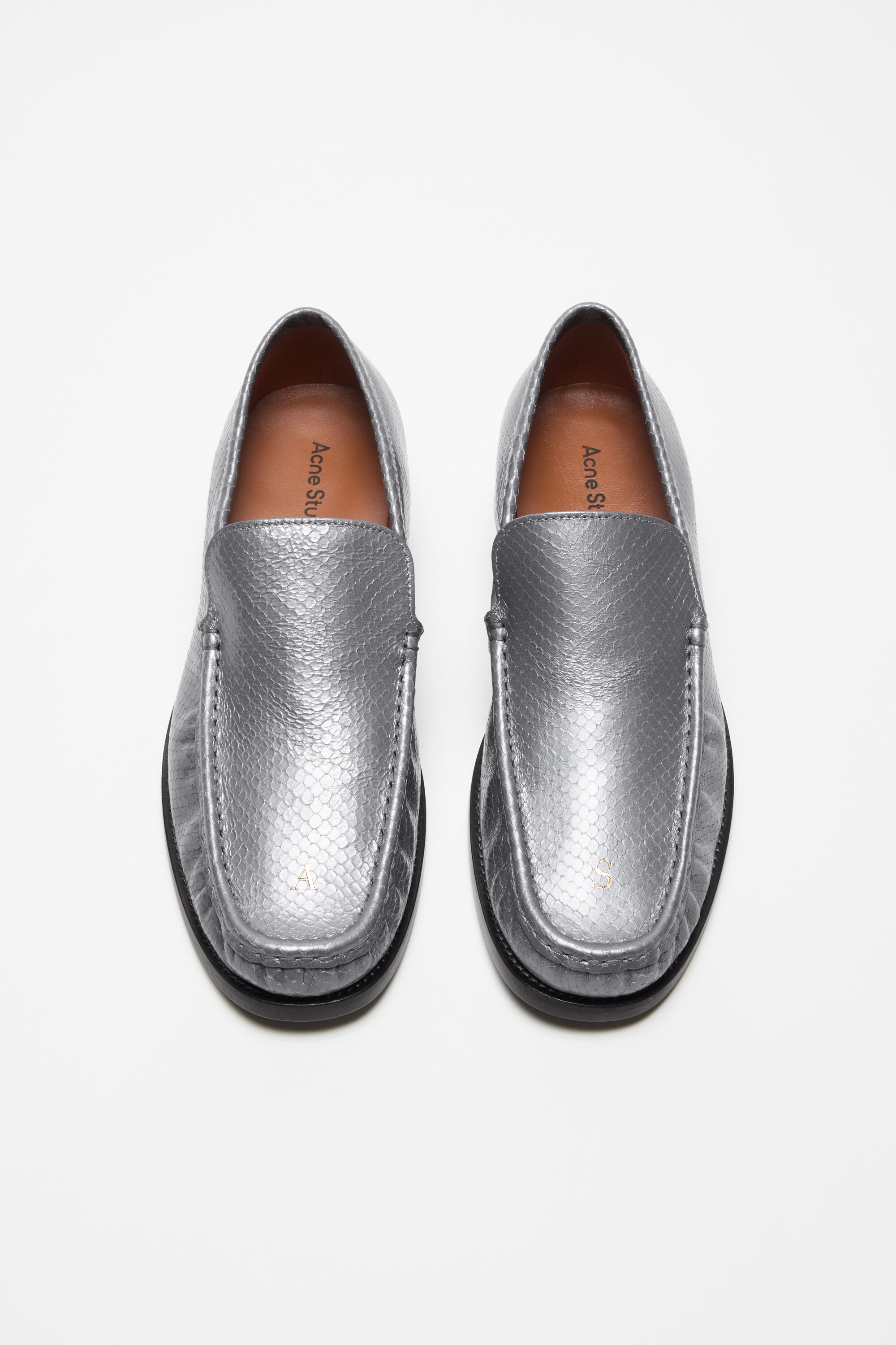 Acne Studios - レザーローファー - グレー