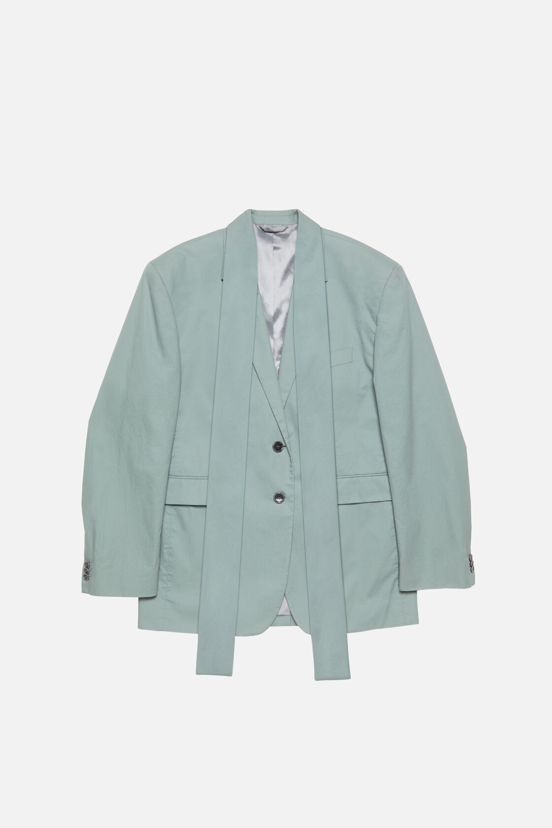 Suit jacket with scarf, Eucalyptus green, 2000x
