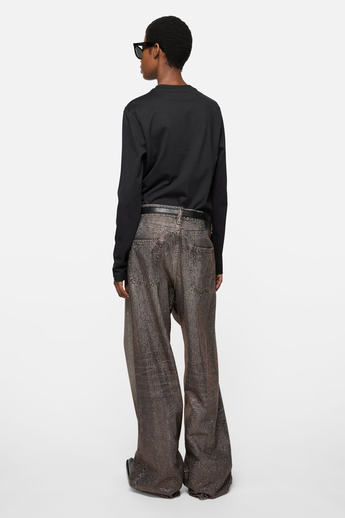 Satin label t-shirt - regular, Black, 2000x