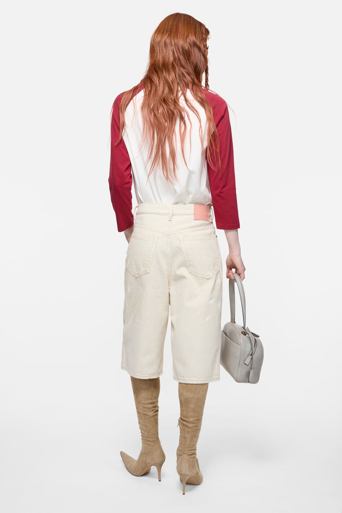 Stained denim shorts, White, 2000x