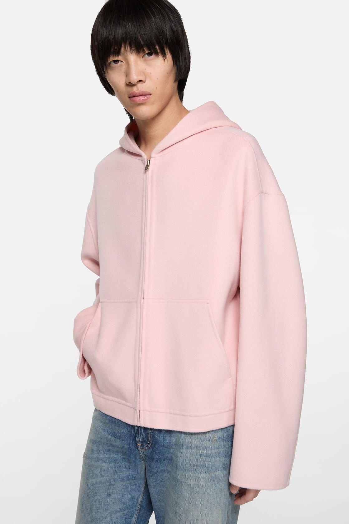 Cashmere hooded jacket, Baby pink, 2000x