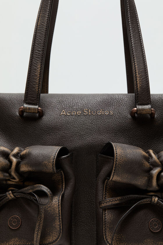 Acne Studios - Multipocket tote bag - Dark brown/beige 