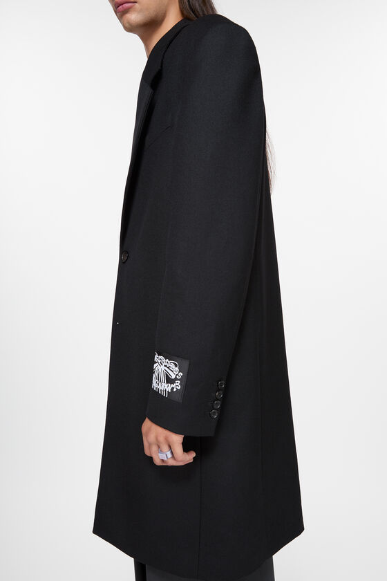 Wool Coat Acne Manteau Acne Studios Manteau Droit En Laine Noir