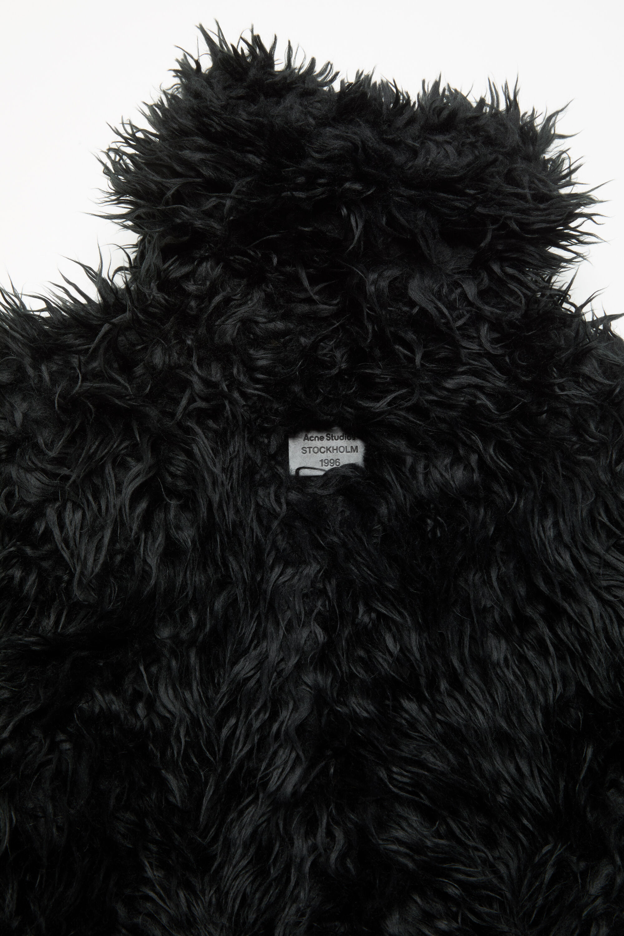 Acne Studios - フェイクファーベルト付きコート - ブラック