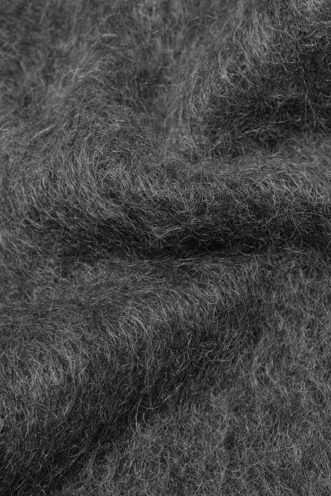 Wool fringe scarf, Dark grey, 2000x