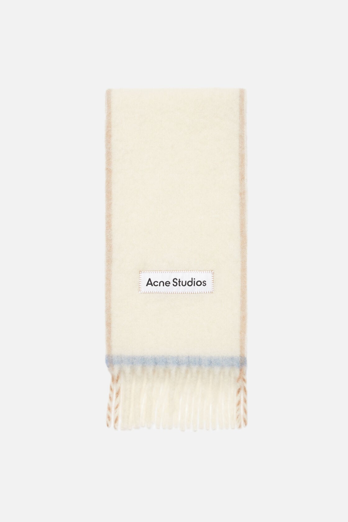 Wool fringe scarf, White, 2000x