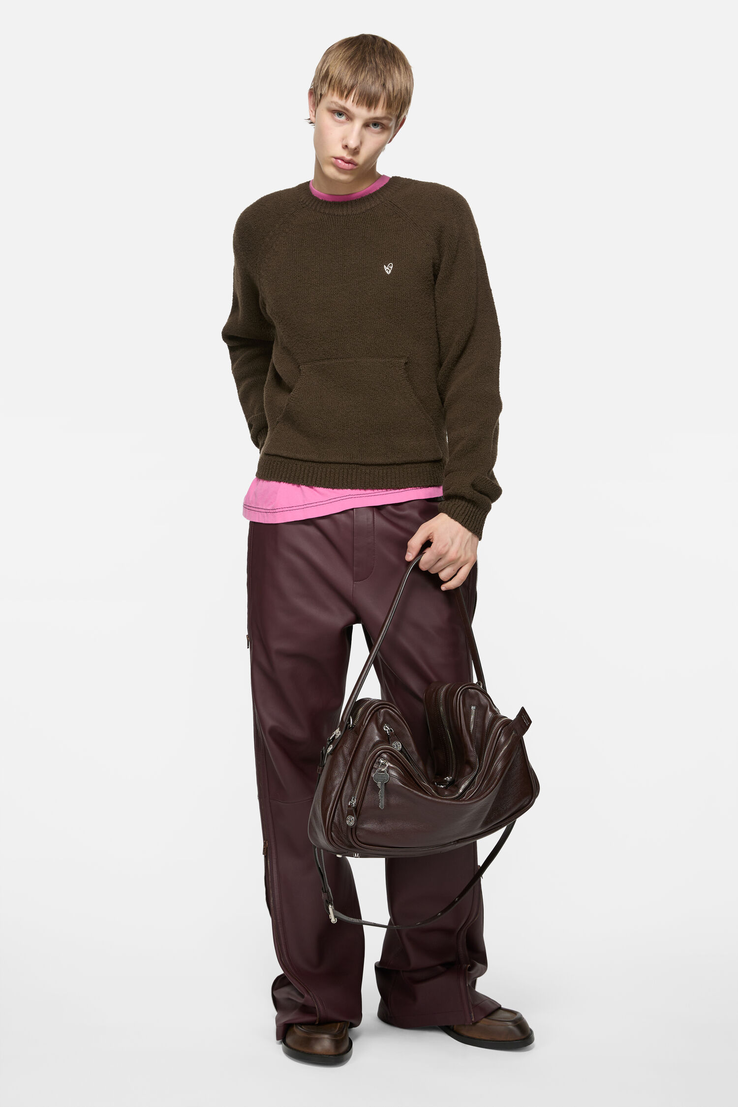 Acne Studios - クルーネックセーター - ブラウン 