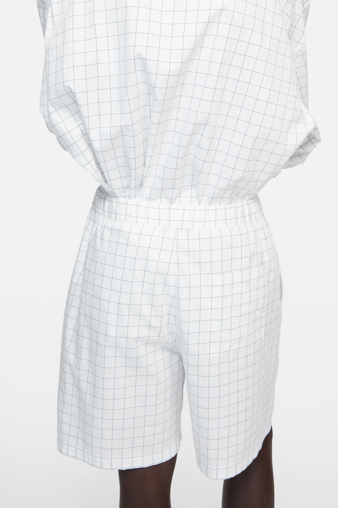 Casual check shorts, White/black, 2000x