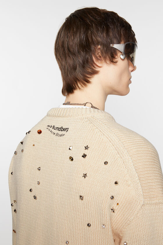 Acne Studios - Pullover mit Rundhalsausschnitt - Warmes Weiß 