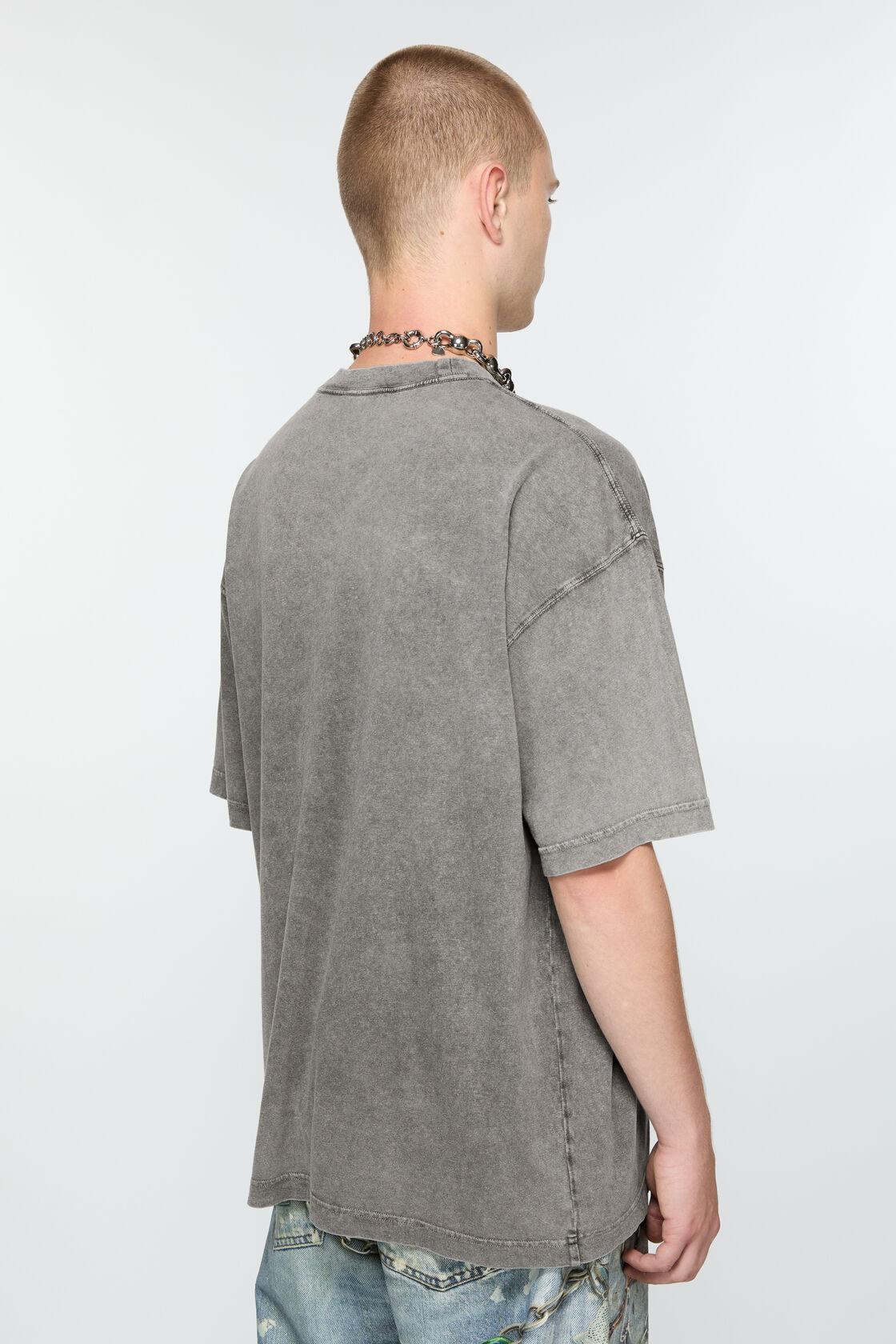 Blurred logo t-shirt - Relaxed unisex fit, Faded Grey, 2000x