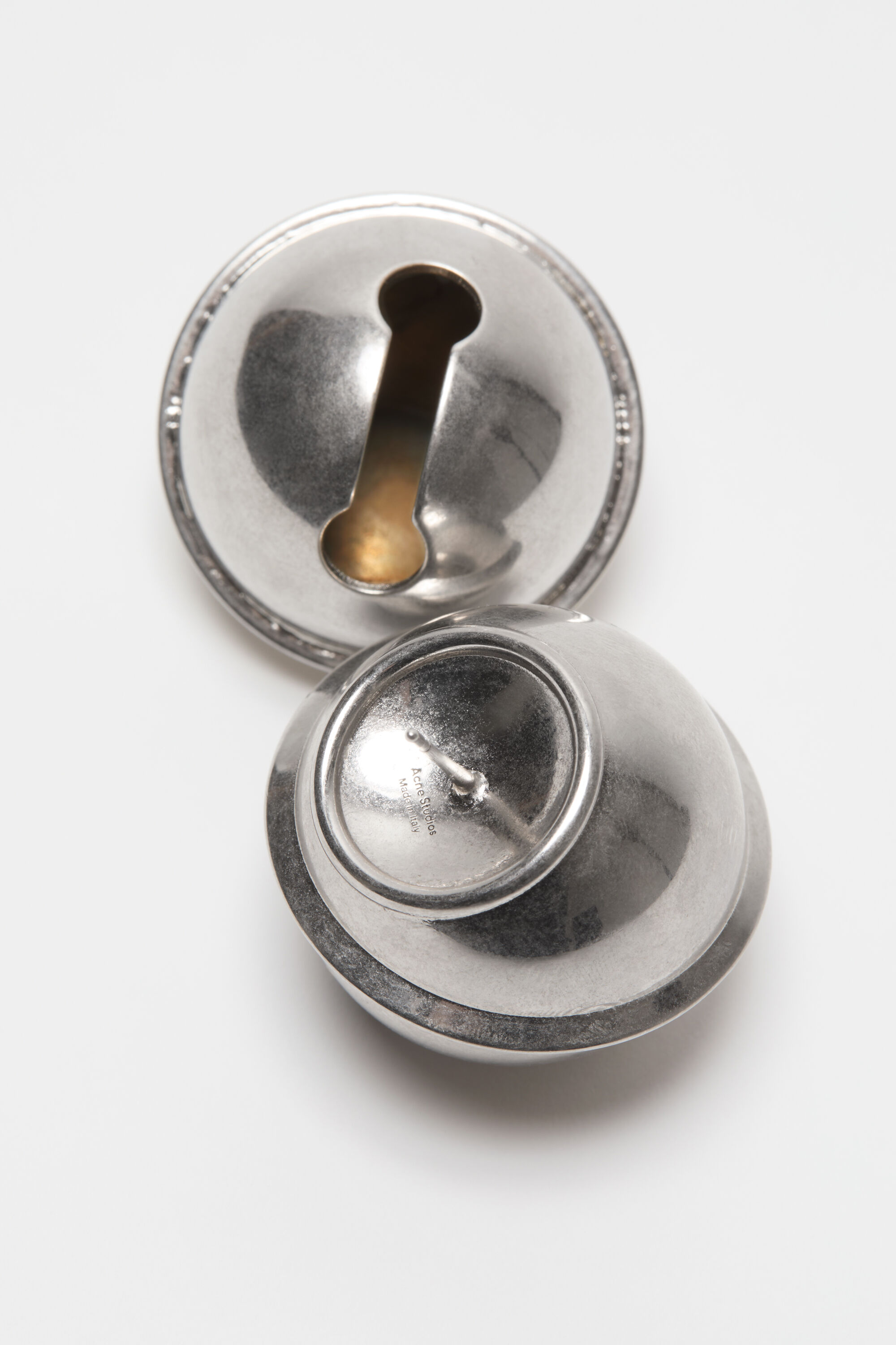 Acne Studios - Bell-shaped metal earrings - Semi matt silver