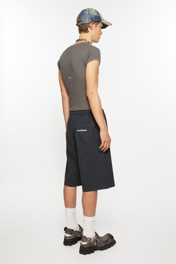 Acne Studios - Jersey shorts logo stamp - Black