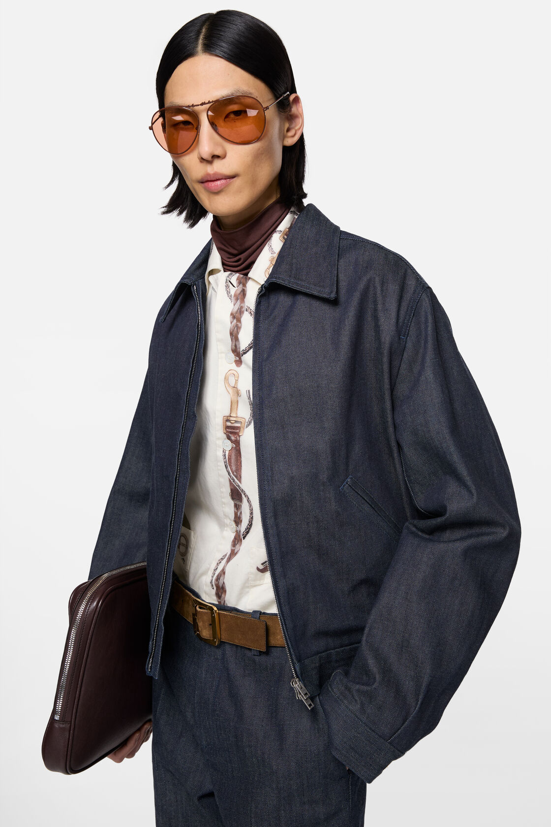 Branded selvedge denim jacket, Indigo blue, 2000x
