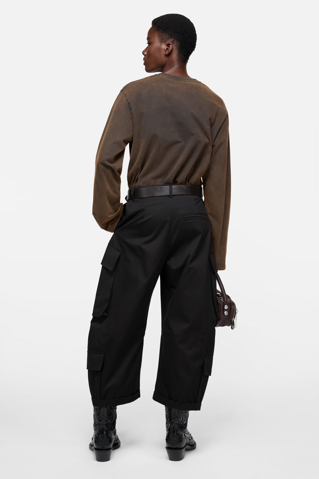 Printed t-shirt - relaxed fit, Dark brown/black, 2000x