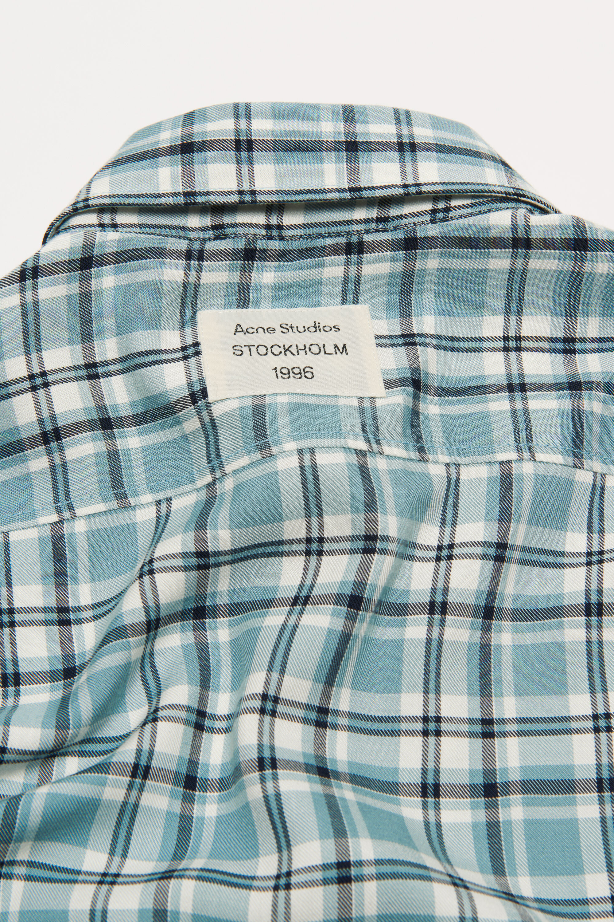 Acne Studios - Checked flannel shirt - Turquoise/blue/white