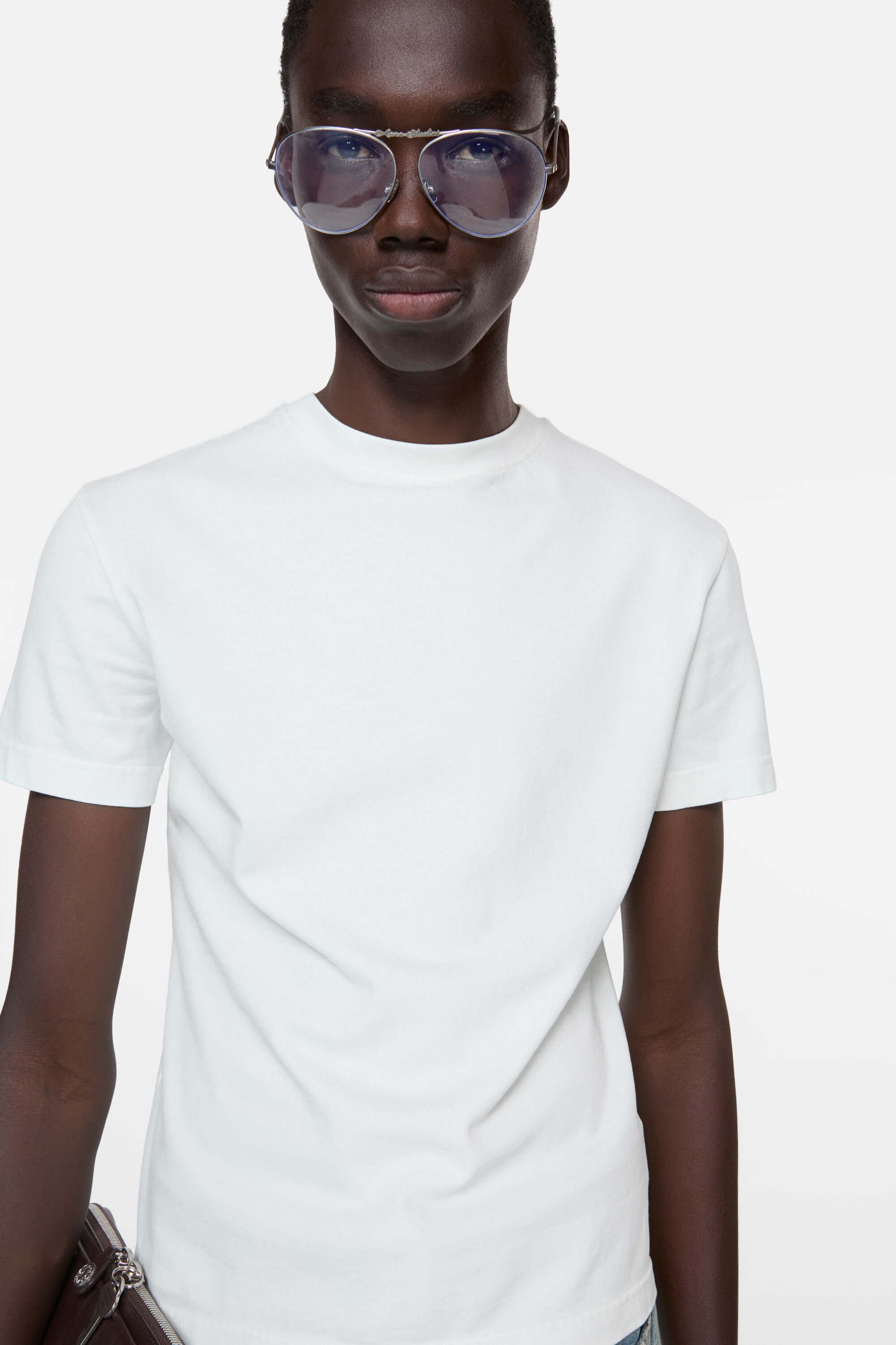 Acne Studios ホワイト Tシャツ XXS Acne Studios - ロゴTシャツ - リラックスフィット - オプティックホワイト