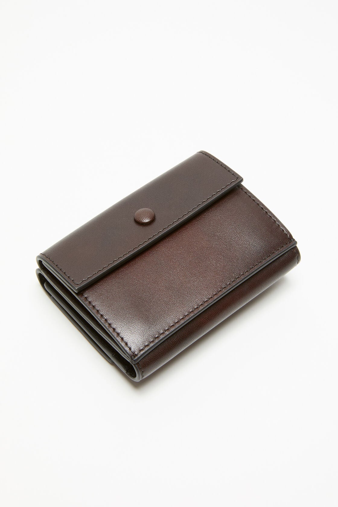 Trifold leather wallet, Dark brown, 2000x