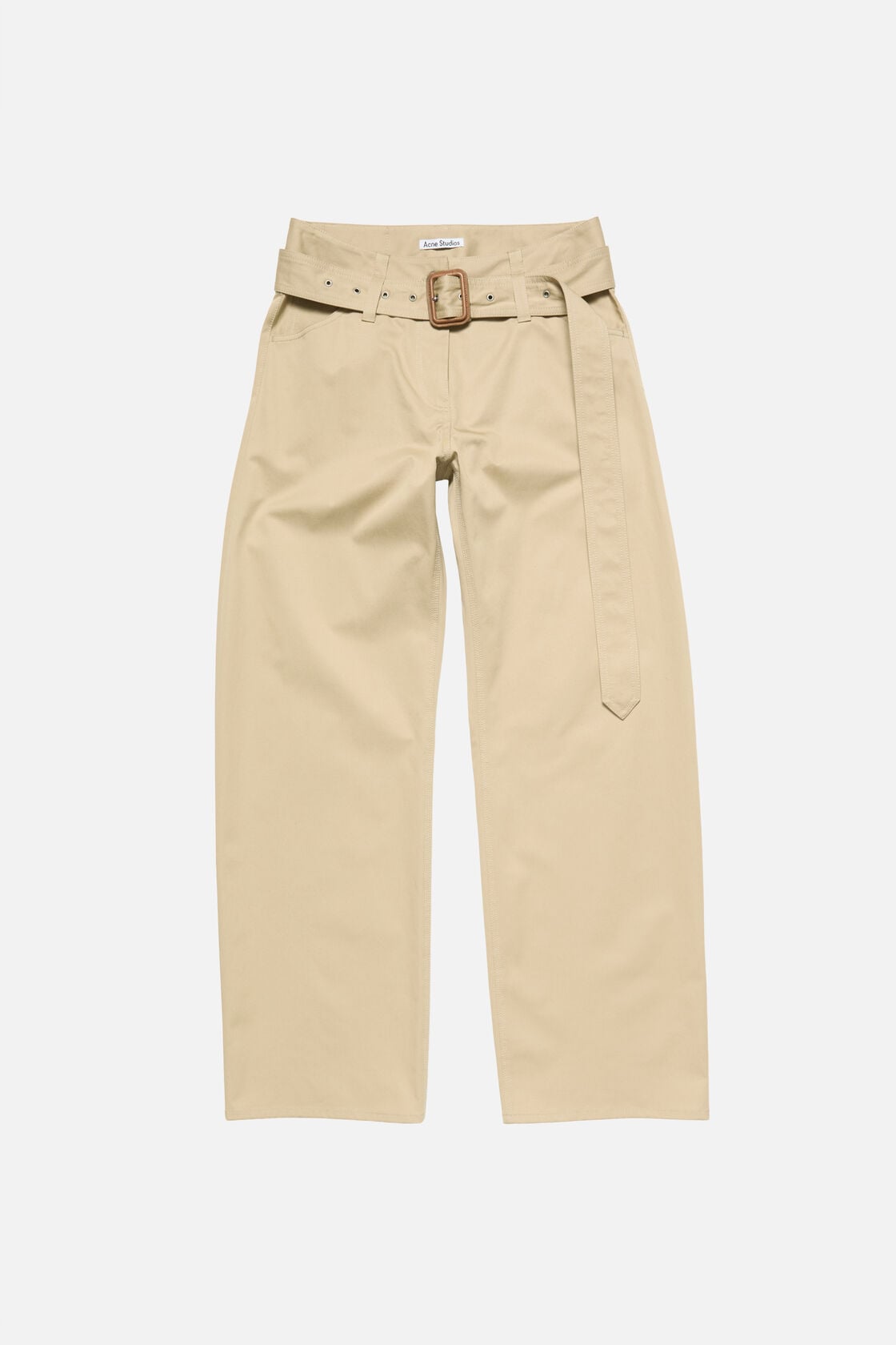 Twill trousers with belt, Pale beige, 2000x