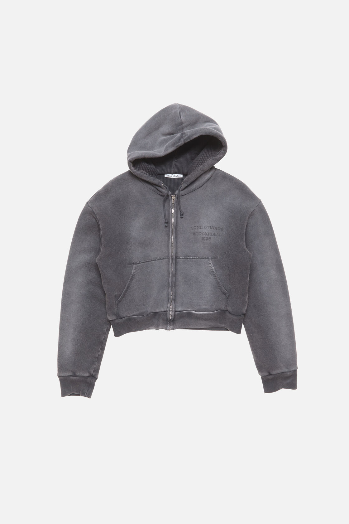Sprayed zip hoodie, Faded black, 2000x