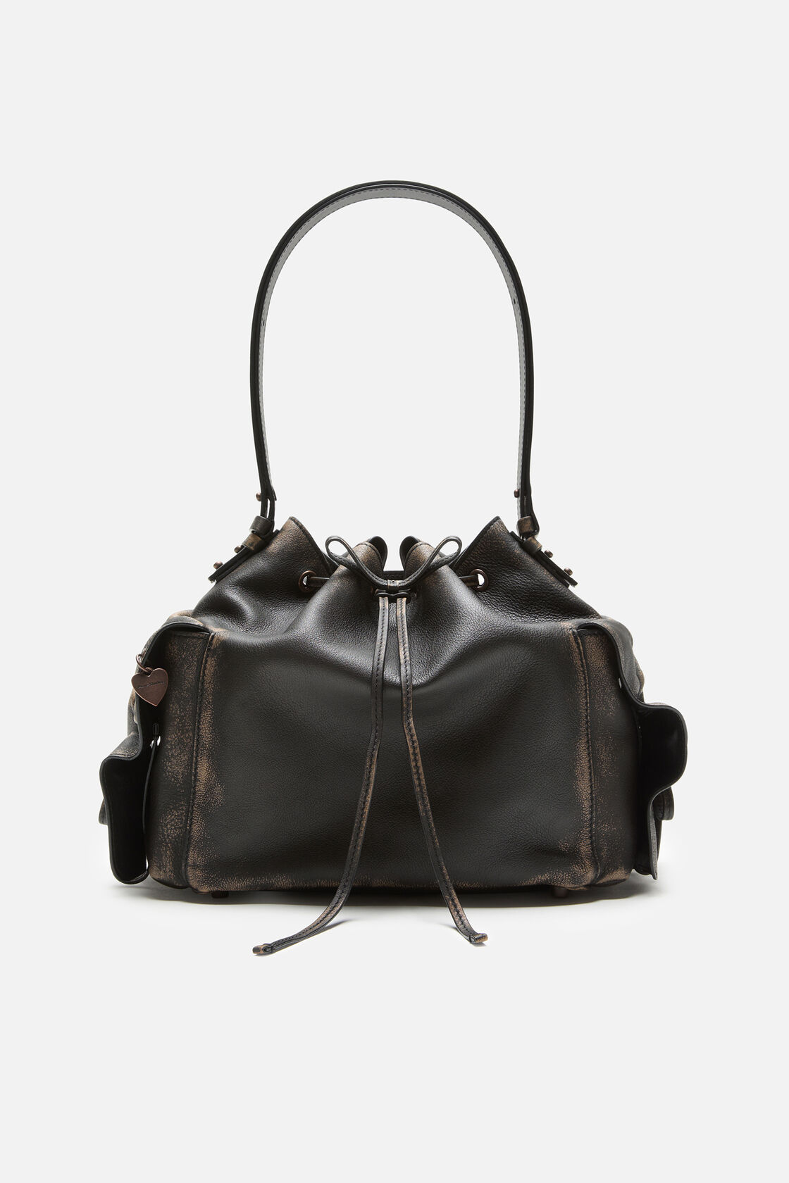 Multipocket bucket bag, Dark brown/beige, 2000x