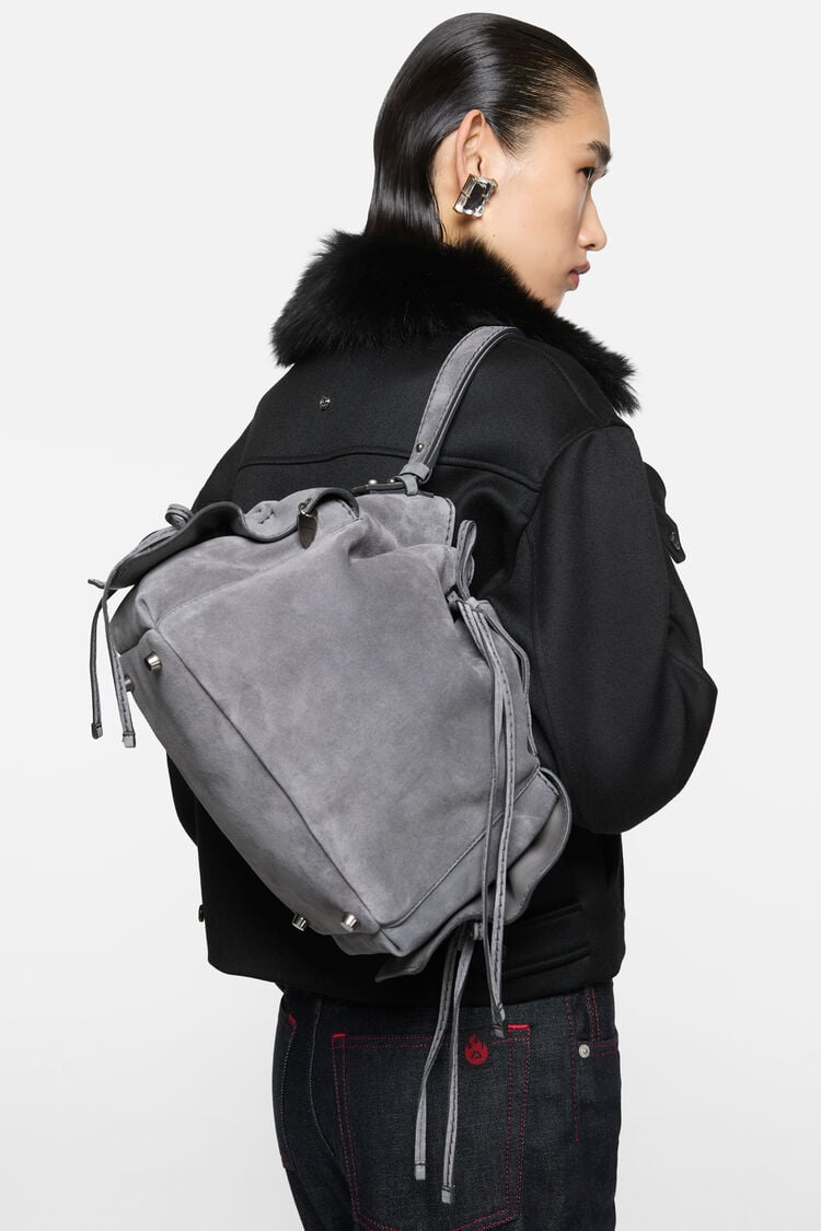 Multipocket Bucket Suede, Cold grey