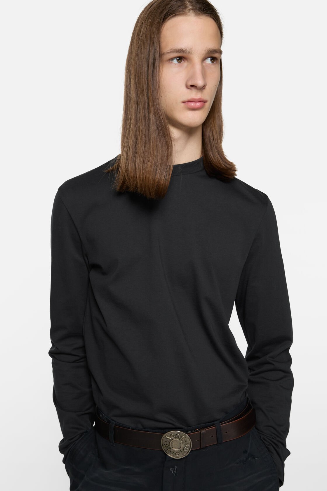 Satin label t-shirt - regular, Black, 2000x