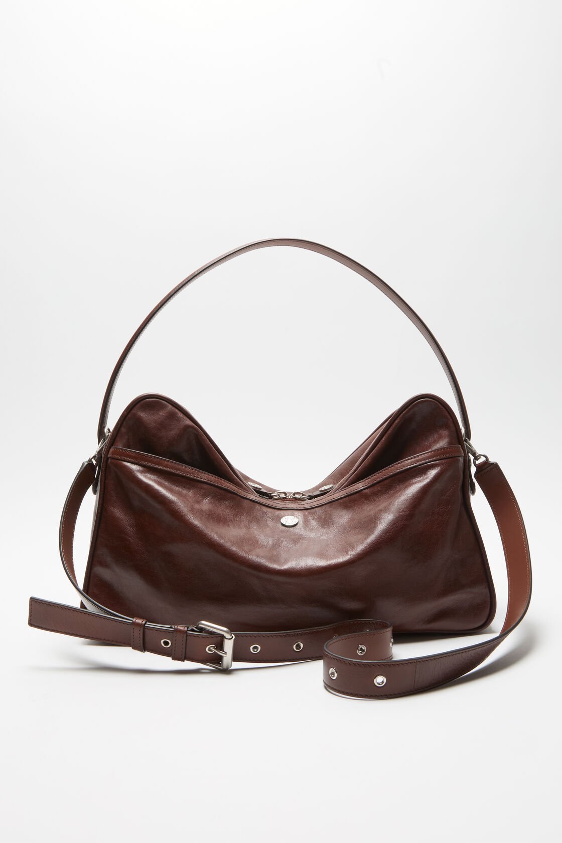 Camero Camera bag with buckles, Cognac brown, 2000x