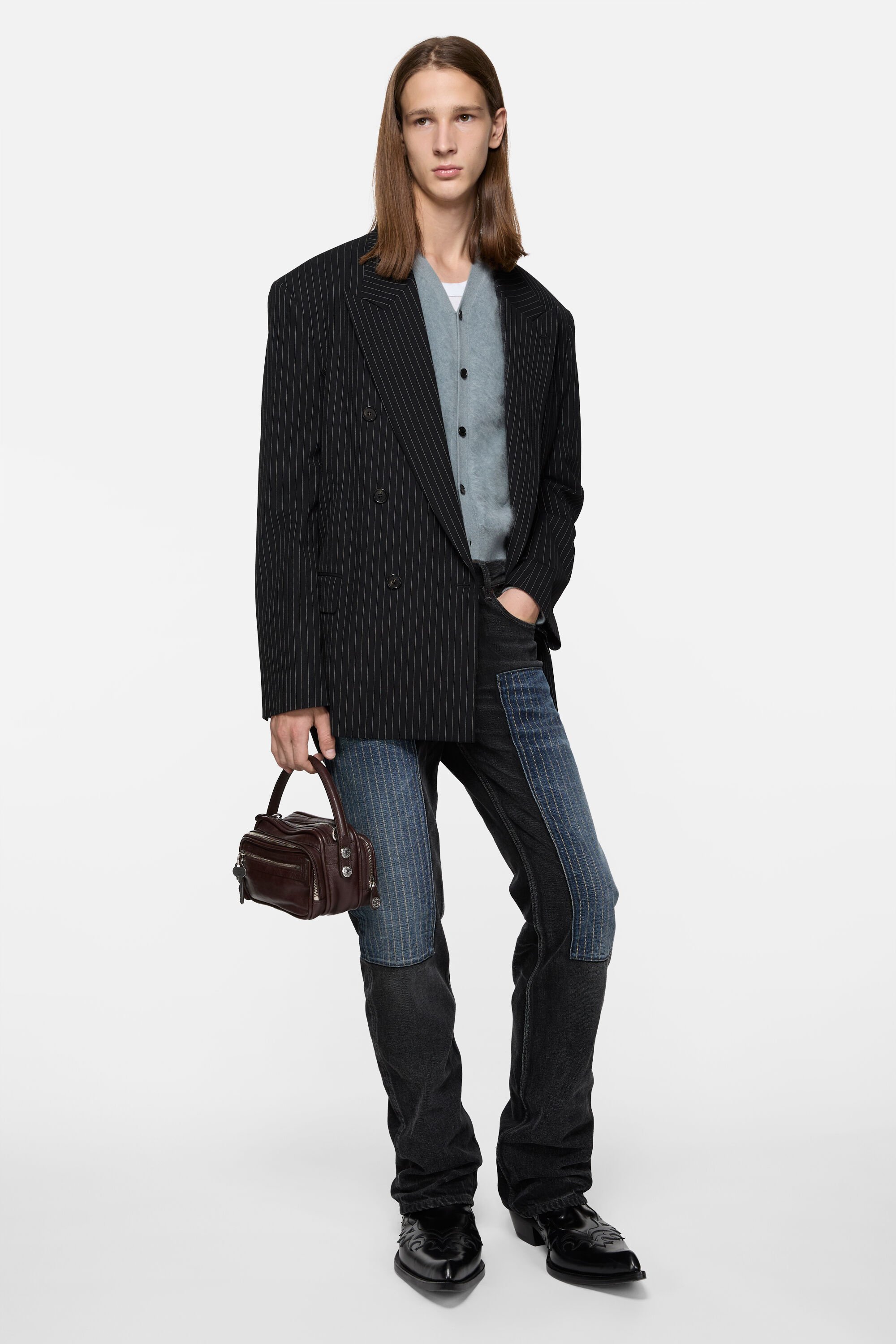 Acne Studios - ダブルブレストスーツジャケット - ネイビー/ホワイト