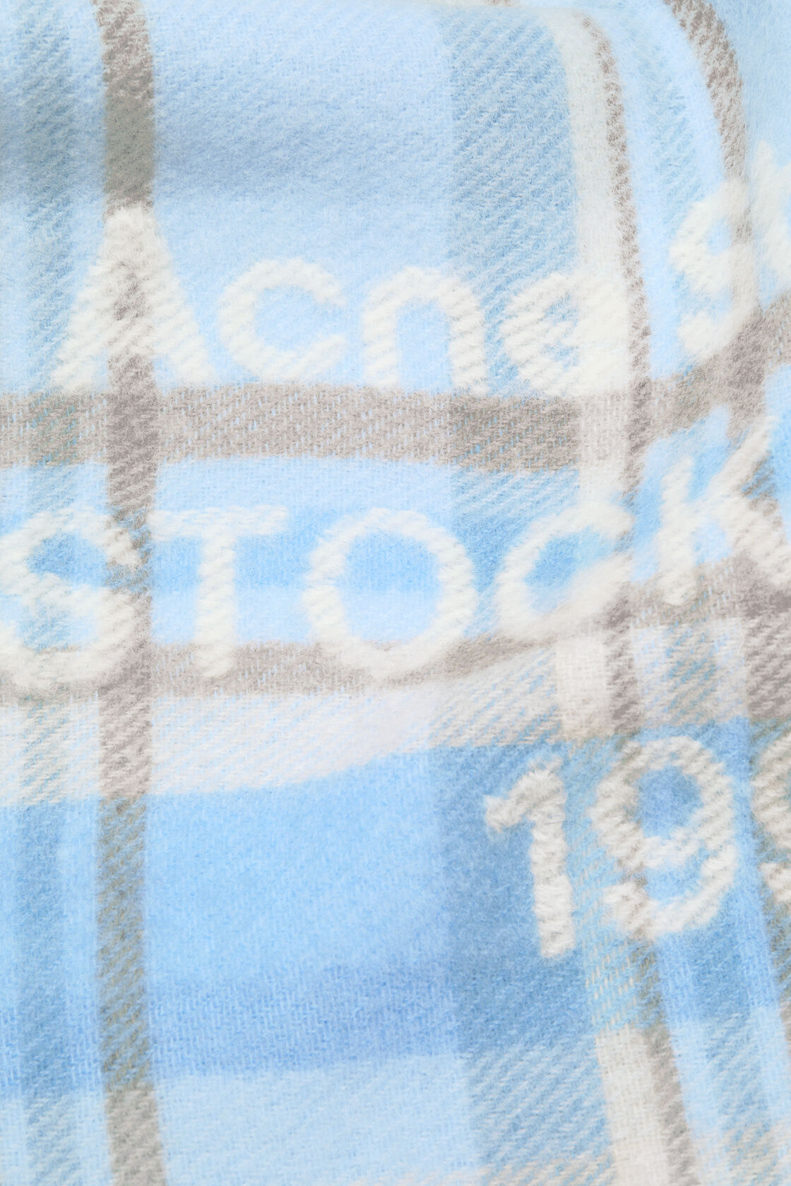 Check logo scarf - Wide, Aqua blue/beige, 2000x