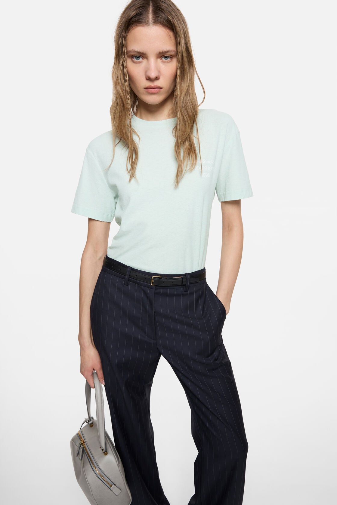 Distressed logo t-shirt, Pale mint, 2000x