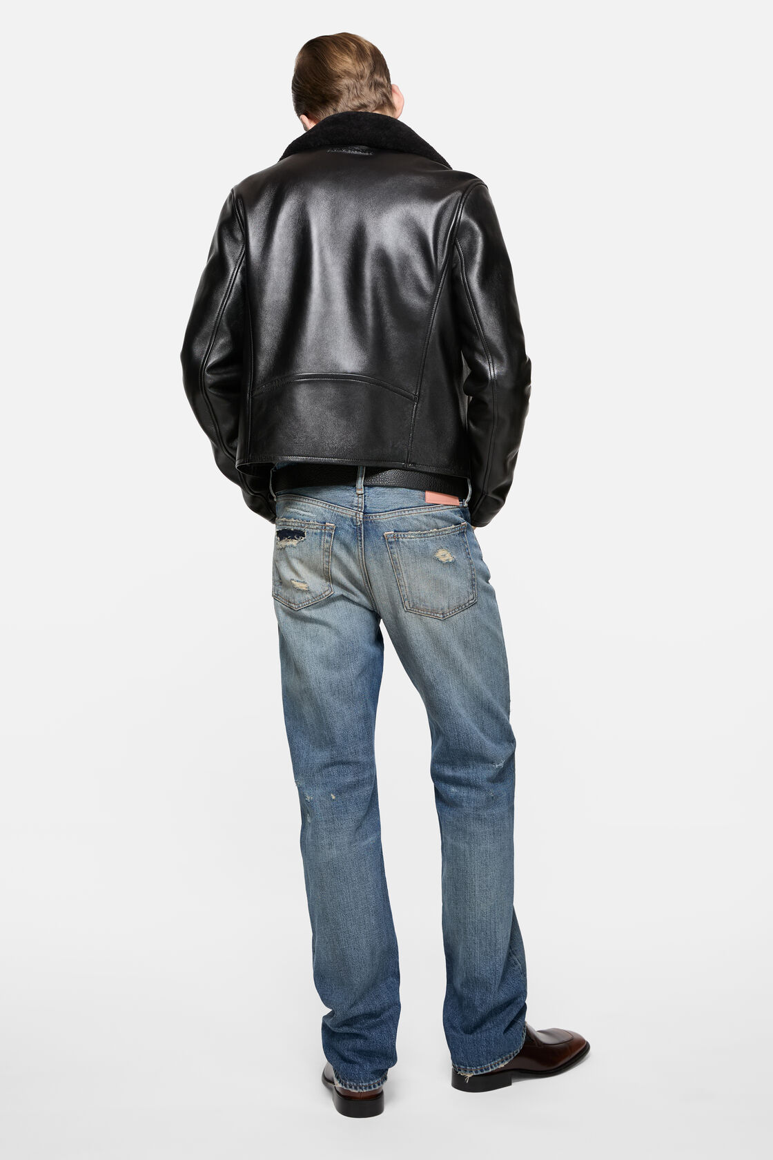 Leather biker jacket, Black, 2000x