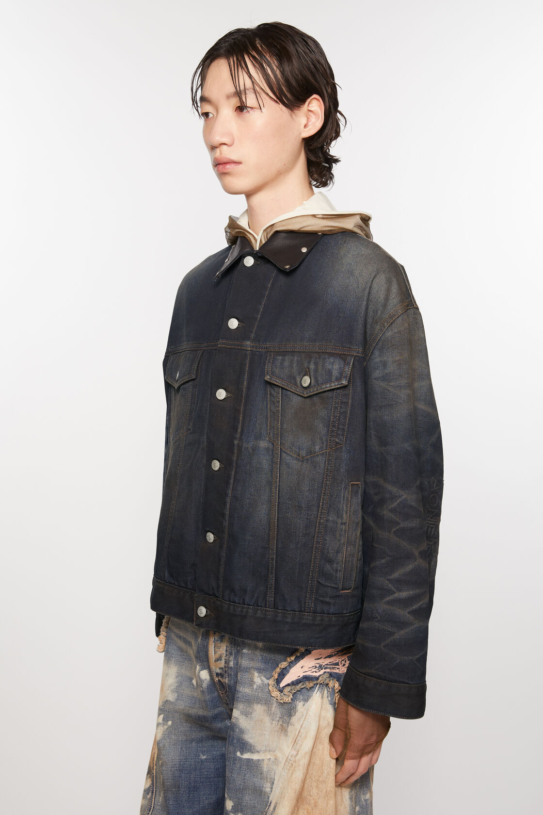 Denim jacket - Oversized fit, Dark Blue, 2000x
